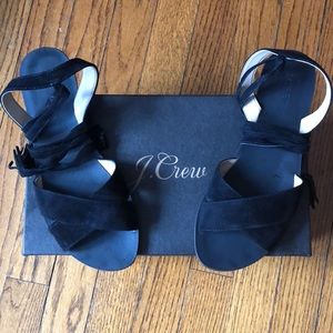 Jcrew suede strappy sandals